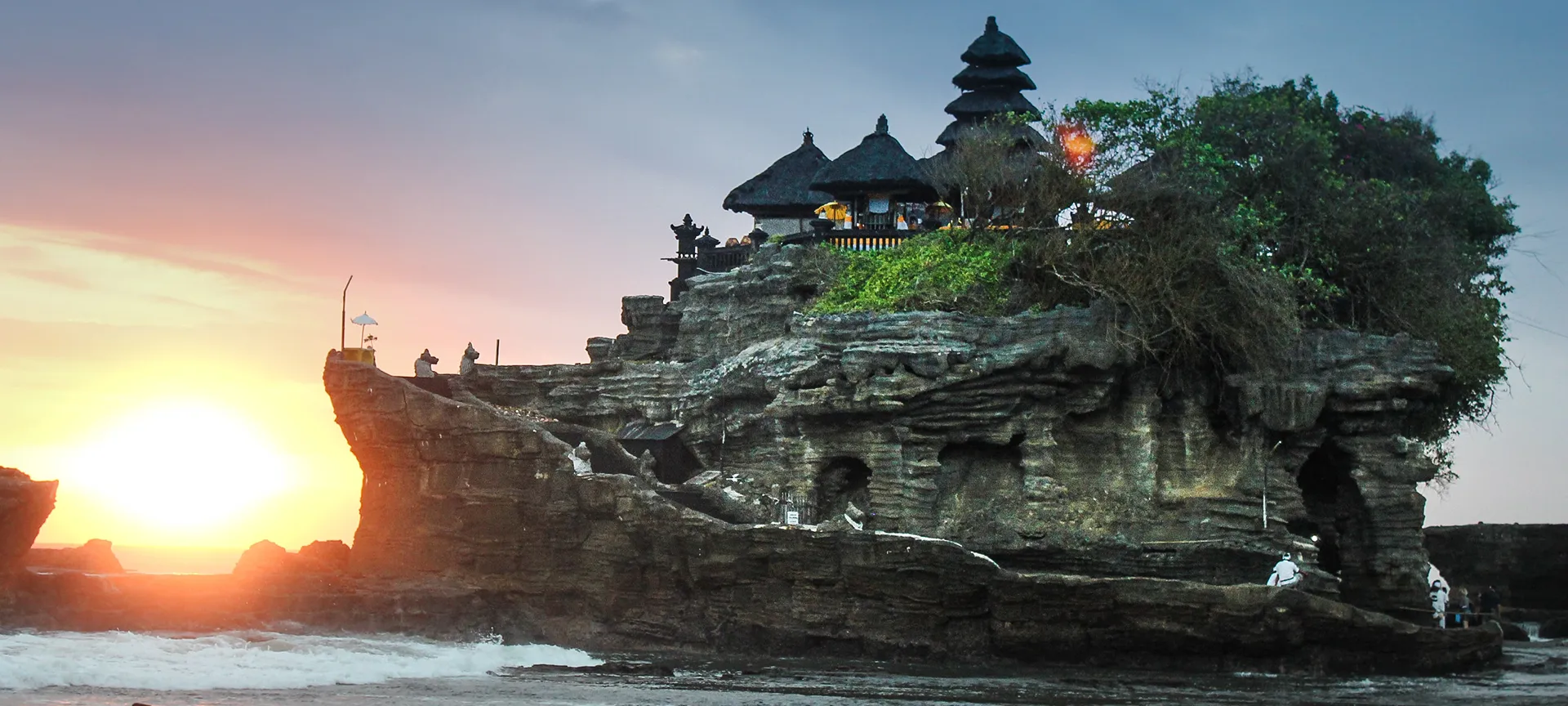 Tanah Lot Temple is one of Bali's most important landmarks, which is famed for its unique offshore setting and sunset backdrops. An ancient Balinese Hindu shrine perched on top of an outcrop amidst constantly crashing waves; Tanah Lot Temple is simply among Bali's not-to-be-missed icons.